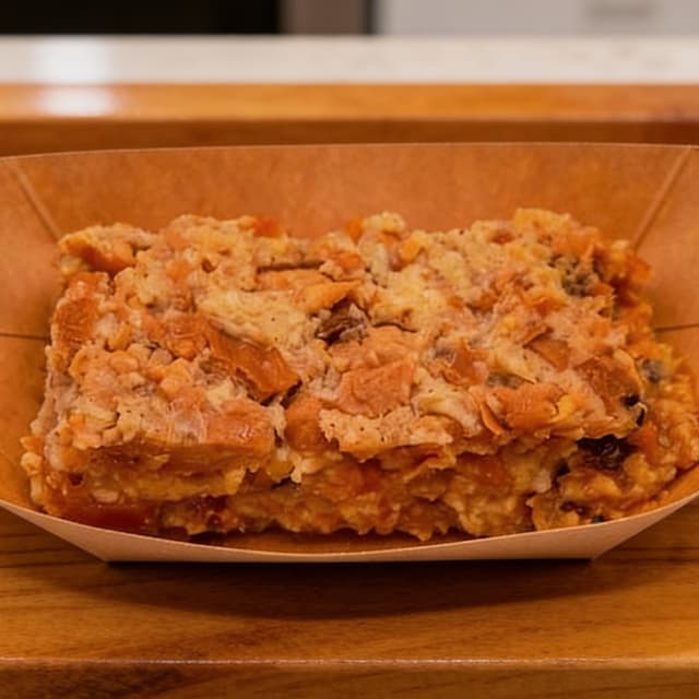 Budín — Puerto Rican Bread Pudding. Authentic Puerto Rican food at El Punto Sandwichera, Allentown, PA.